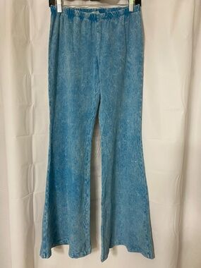 Chatoyant Pants Sz L Teal Blue Flare Pull On Super Soft Excellent Condition